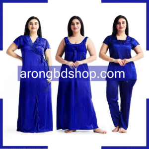 4 Part Blue Color Nighty