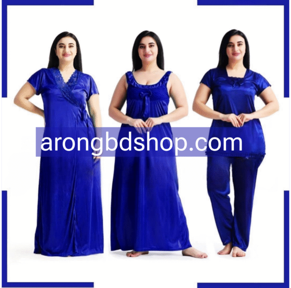 4 Part Blue Color Nighty